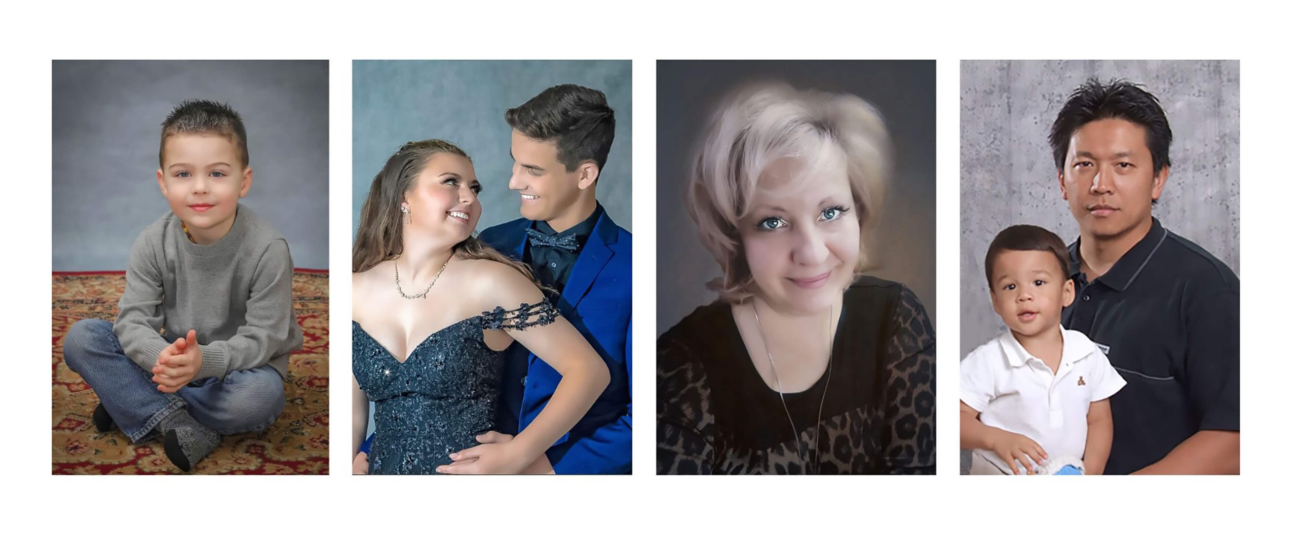 Little boy sitting on the rug, highschool sweethearts looking at each other, headshot of middle aged woman, portrait of father and baby boy taken by Kamloops family portrait photography