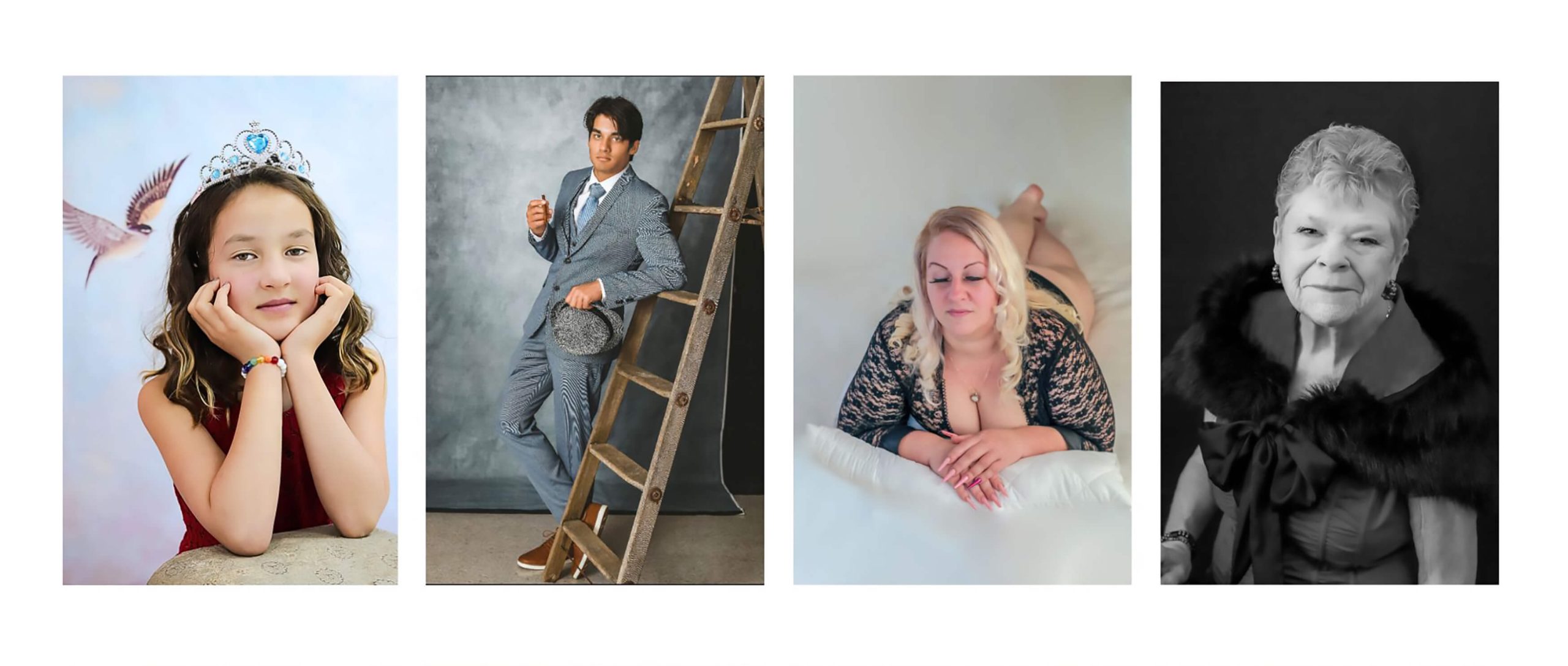 Portrait of people from young girl through grad, young adult to senior taken by Portrait photographer in Kamloops area