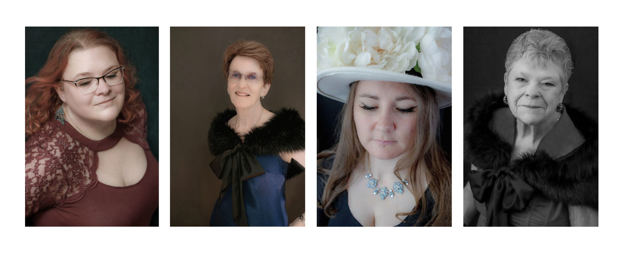 Glamour portrait collage of 4 women